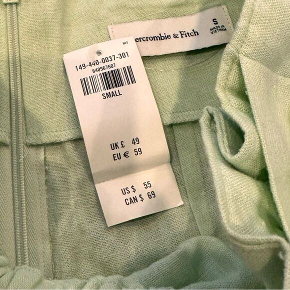 Abercrombie & Fitch Women Linen-Blend Pull-On Belted Shorts S NWT - Picture 3 of 5